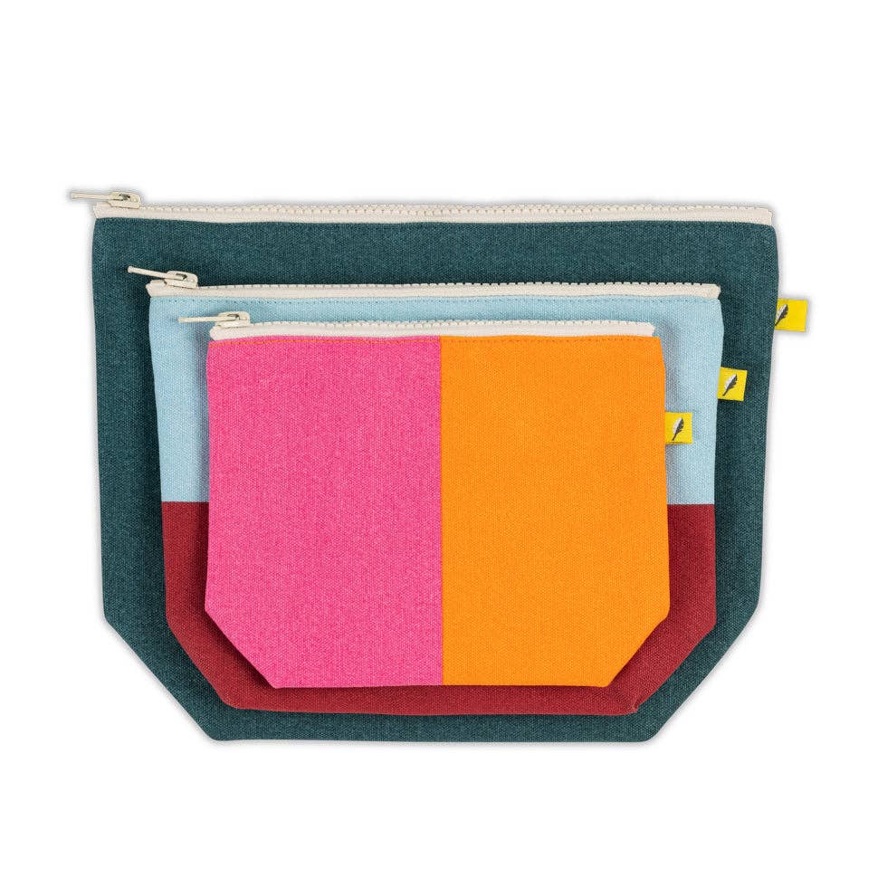 Zip Pouch Set (Two Tone) by Fluf
