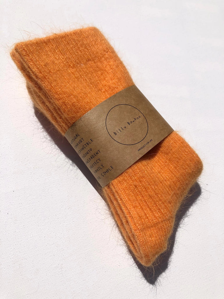 Angora Wool Socks (Orange Sapphire) by Billy Bamboo