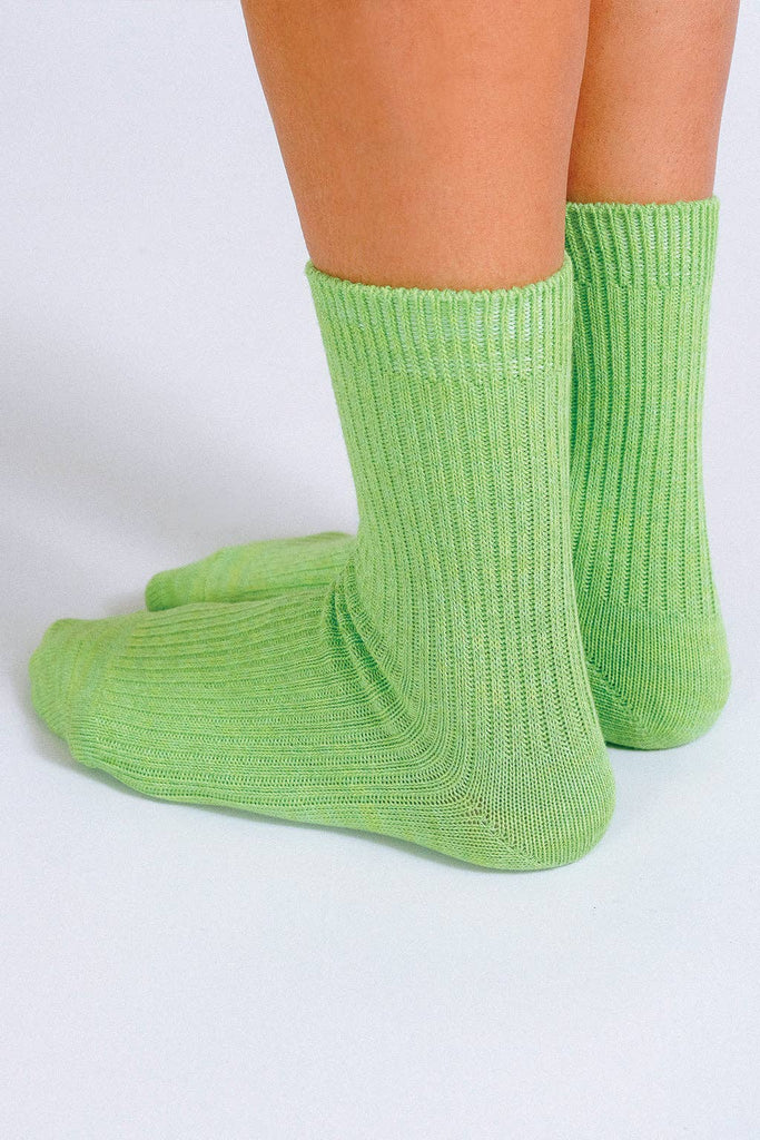 Beta Melange Crew Socks (Green) by Tailored Union