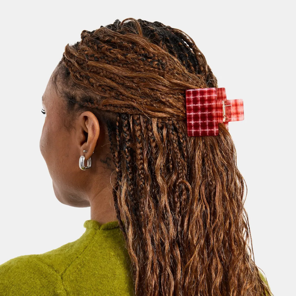 Midi Box Claw (Red Plaid) by The Yo Store