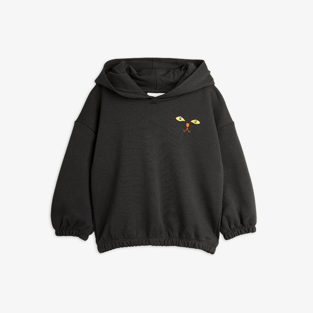 Cat Ears Hoodie (Black) by Mini Rodini