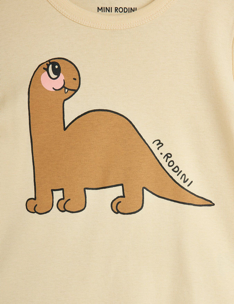 Dino Regular Tee (Beige) by Mini Rodini