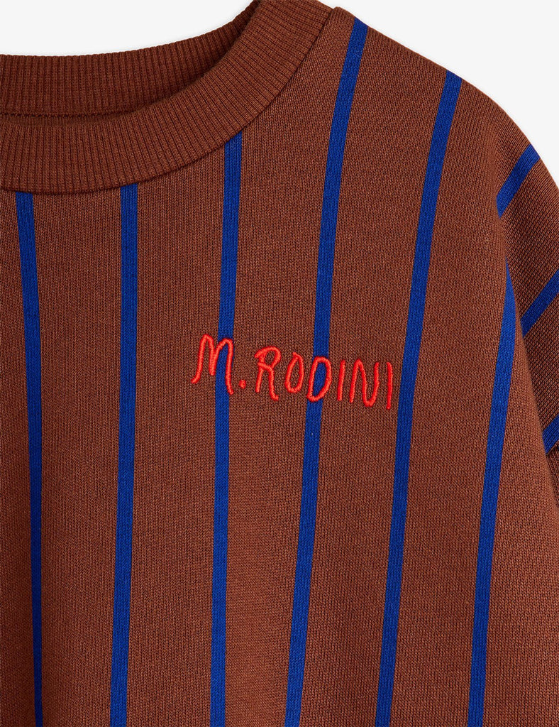 Vertical Stripe Sweatshirt (Brown) by Mini Rodini