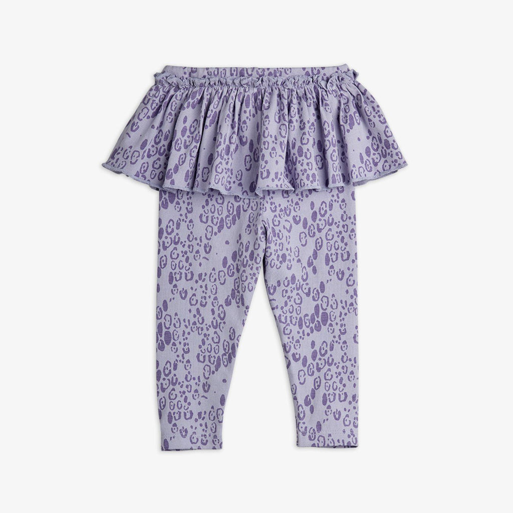 Mini Leopard Skirt Leggings (Purple) by Mini Rodini