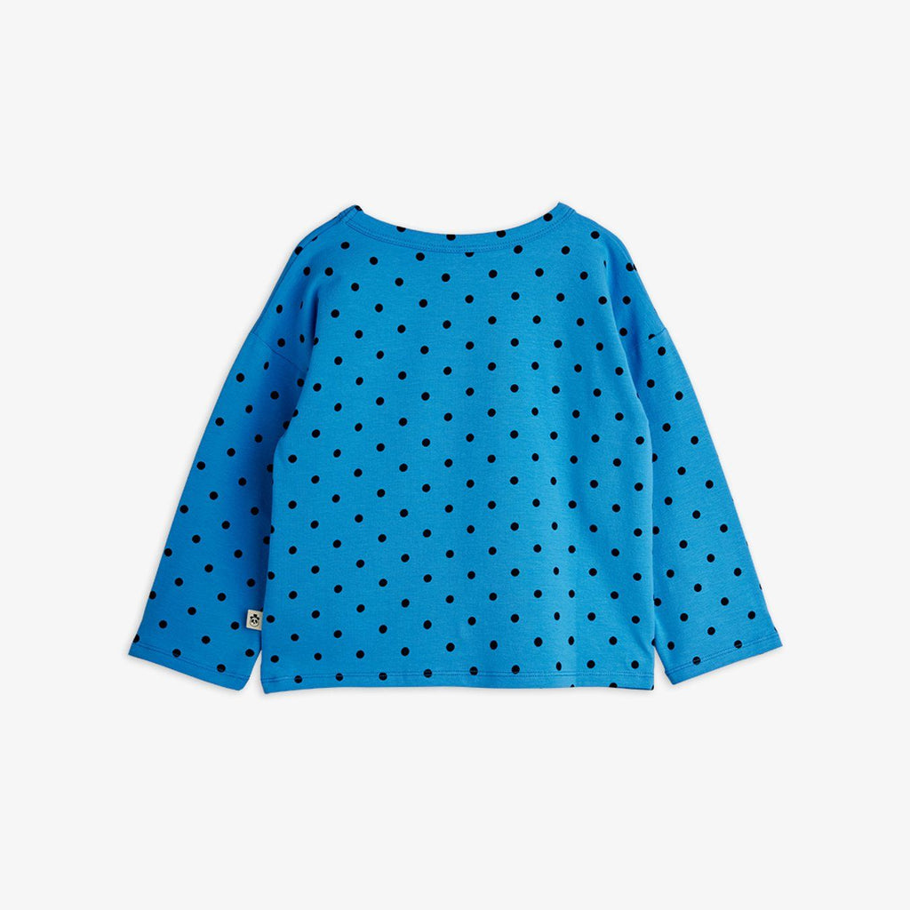 Polka Dots Long Sleeve Tee (Blue) by Mini Rodini