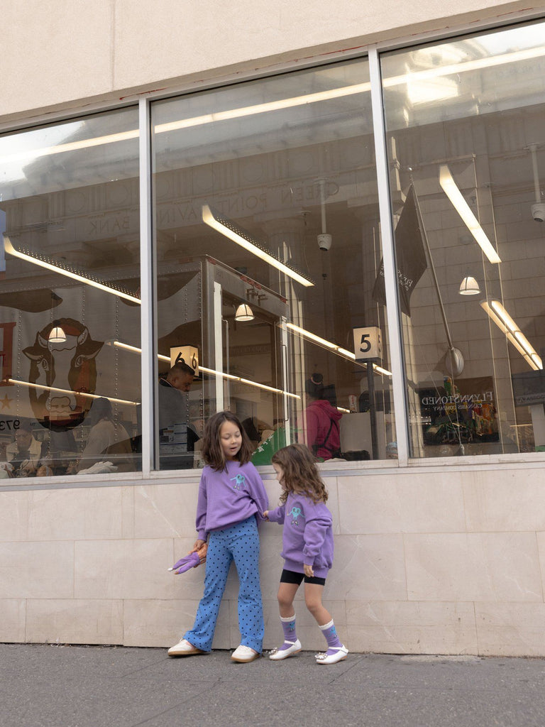 Polka Dots Flared Trousers (Blue) by Mini Rodini