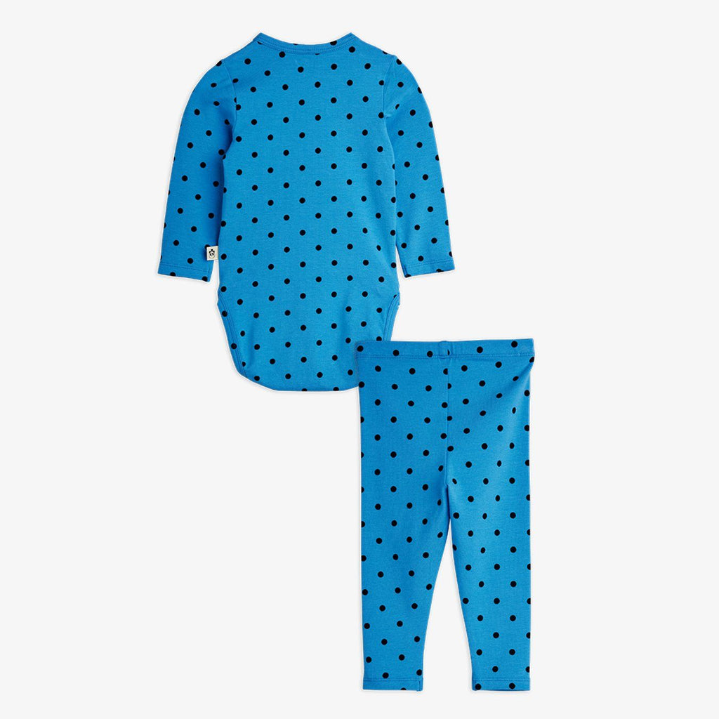 Polka Dots Baby Set (Blue) by Mini Rodini