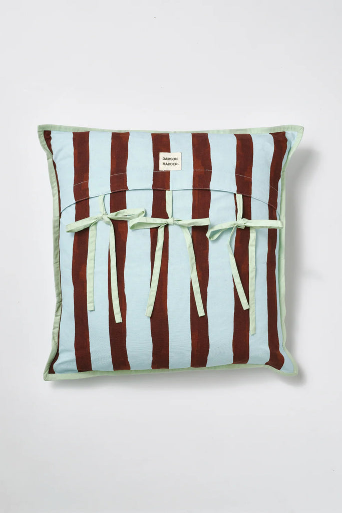 Square Cushion (Wide Stripe) by Damson Madder