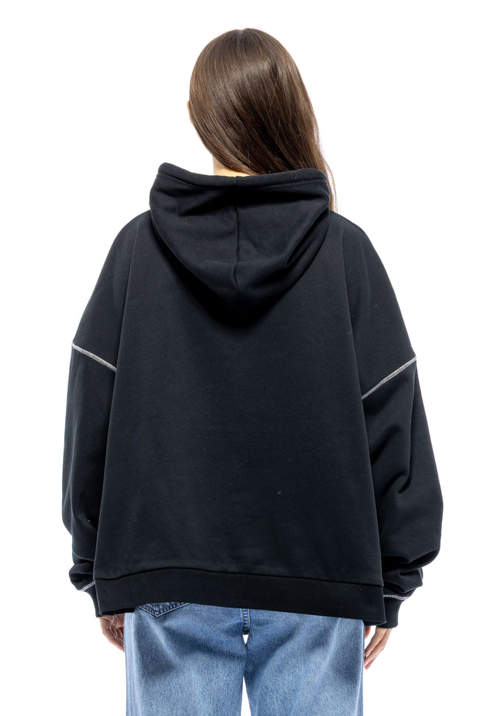 Oversized Wide Hoodie (Black) by Toit Volant