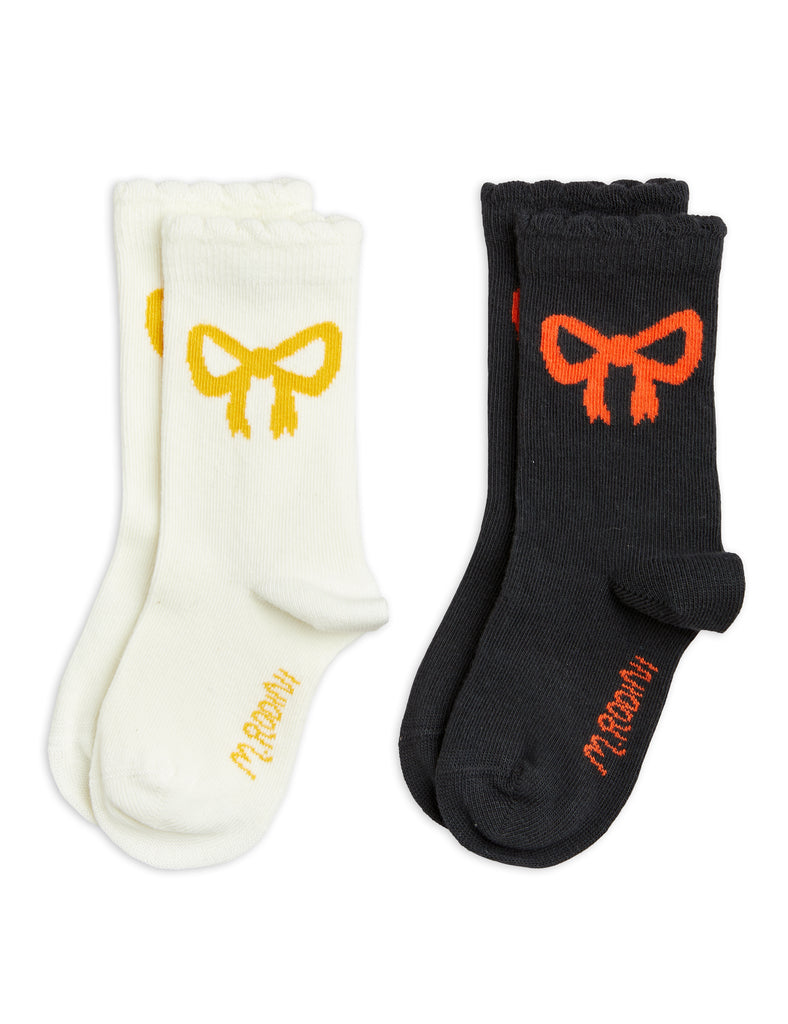 Bow Scallop Socks (2-Pack) by Mini Rodini