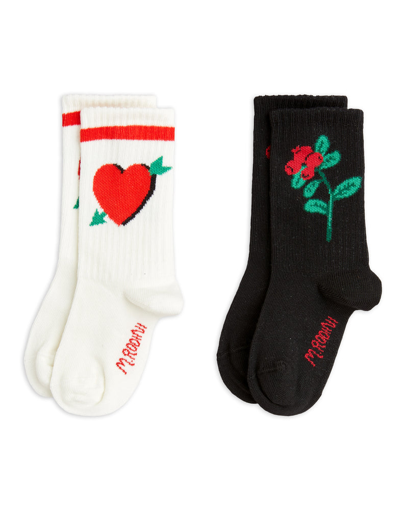 Arrowed Heart Socks (2-Pack) by Mini Rodini