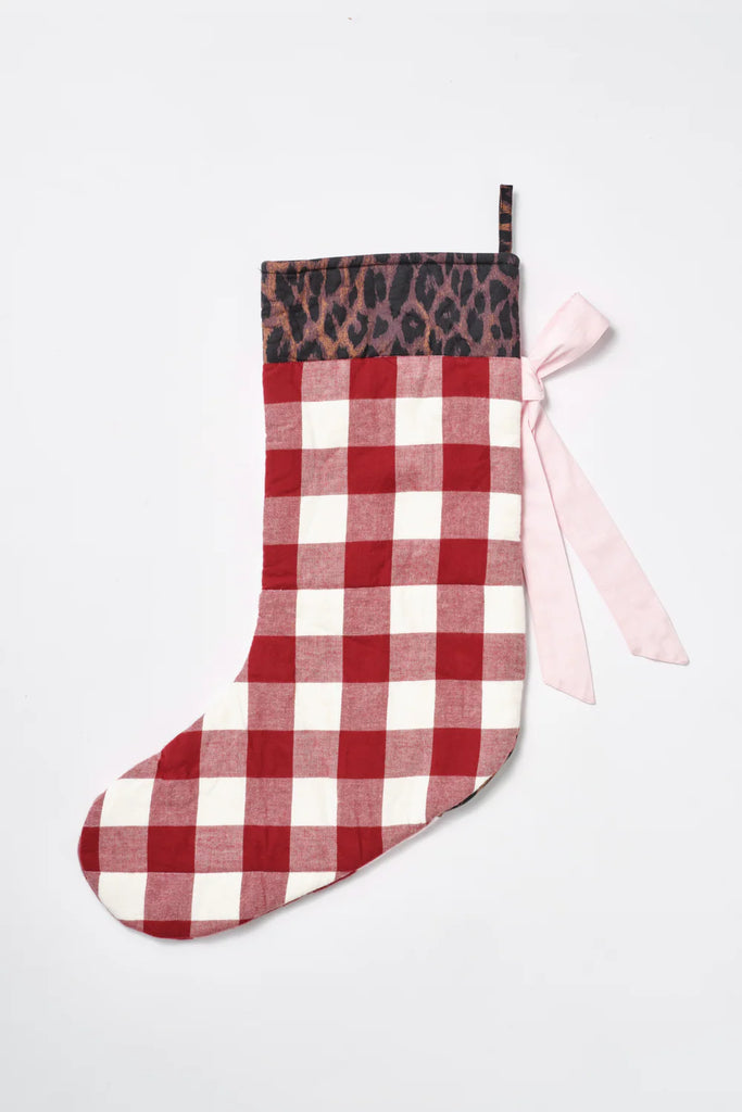 Xmas Stocking (Leopard Patchwork) by Damson Madder