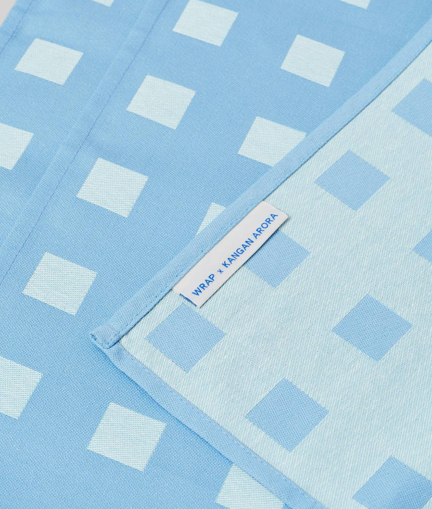 Squares Napkin Set (Blue/Soft Aqua) by Wrap