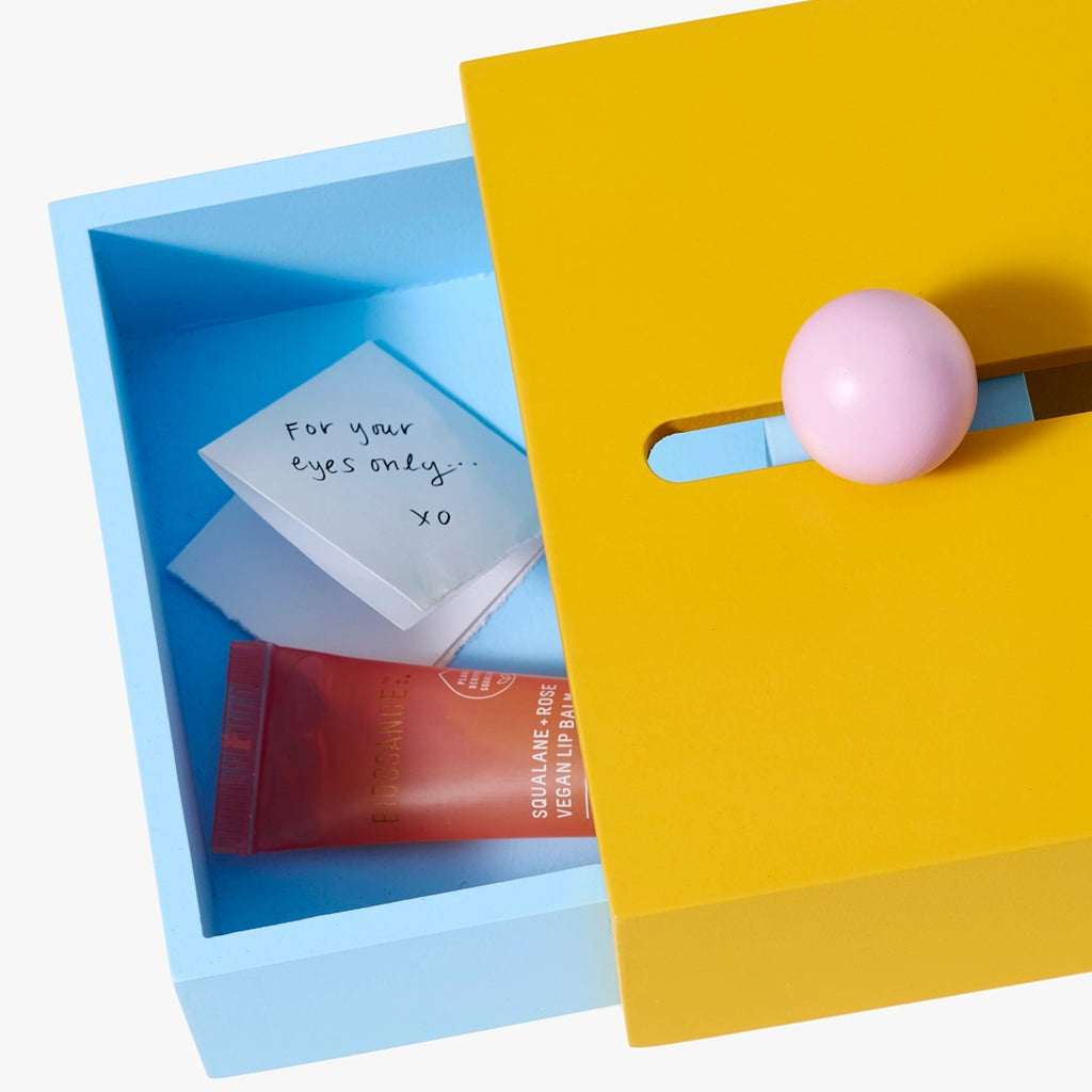 Small Cache Box (Yellow/Blue) by Areaware