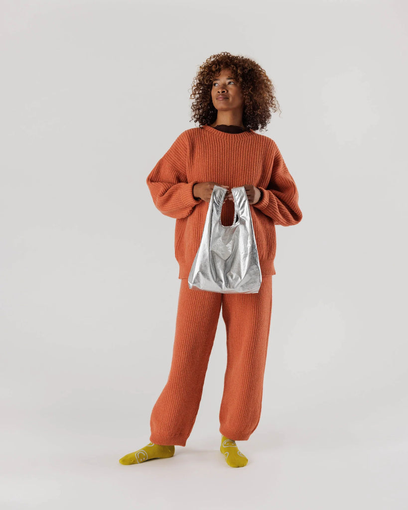 Baby Baggu Tote (Metallic Silver) by Baggu