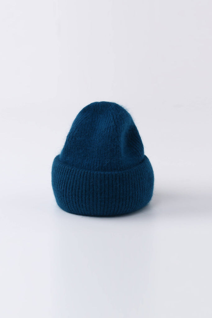 Angora Beanie Hat (Peacock Blue) by The Yo Store