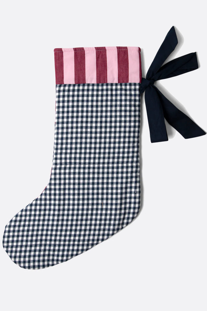 Xmas Stocking (Blue Patchwork) by Damson Madder