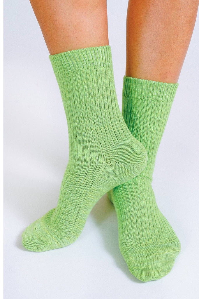 Beta Melange Crew Socks (Green) by Tailored Union