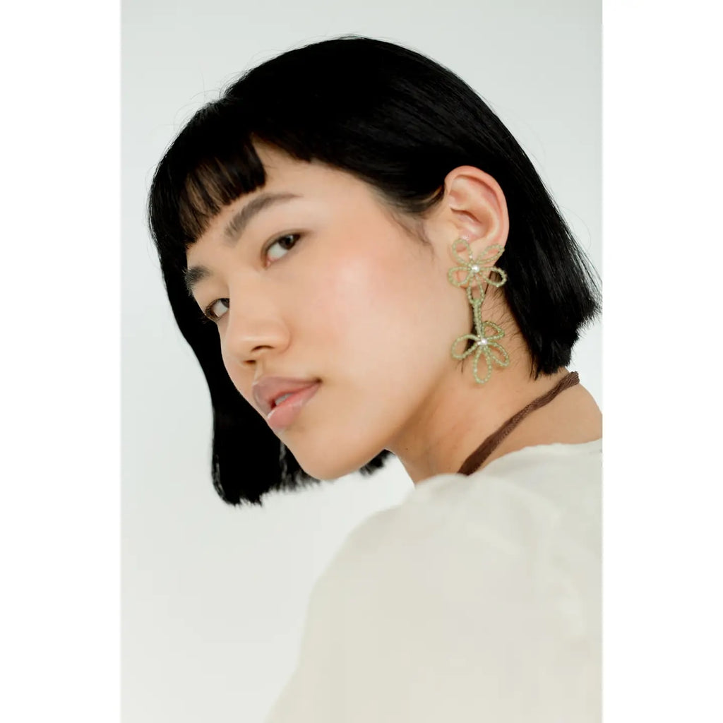 Bloom Dangle Earrings (Peridot) by Kara Yoo