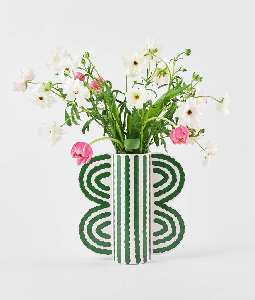Large Butterfly Vase (Green) by Wrap