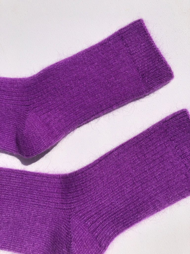 Angora Wool Socks (Amethyst) by Billy Bamboo