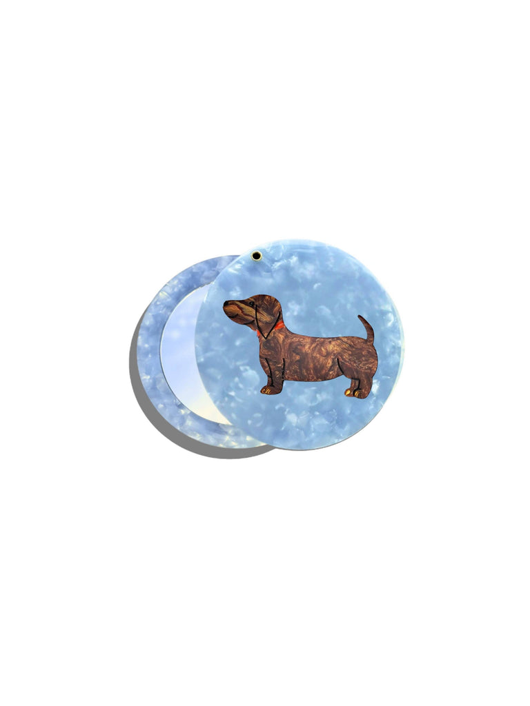 Hand-painted Dachshund Compact Mirror | Eco-Friendly by Solar Eclipse