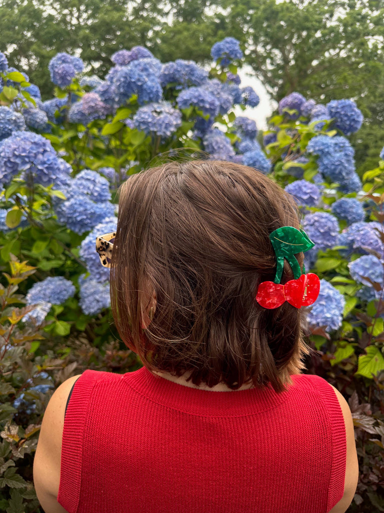 Hand-painted Cherry Fruit Claw Hair Clip | Eco-Friendly by Solar Eclipse