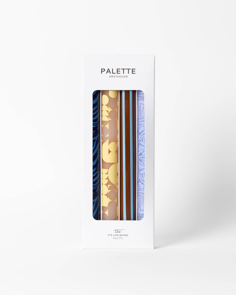 Pattern Dinner candles - Set of 4 - It's Like Retro by Palette Amsterdam