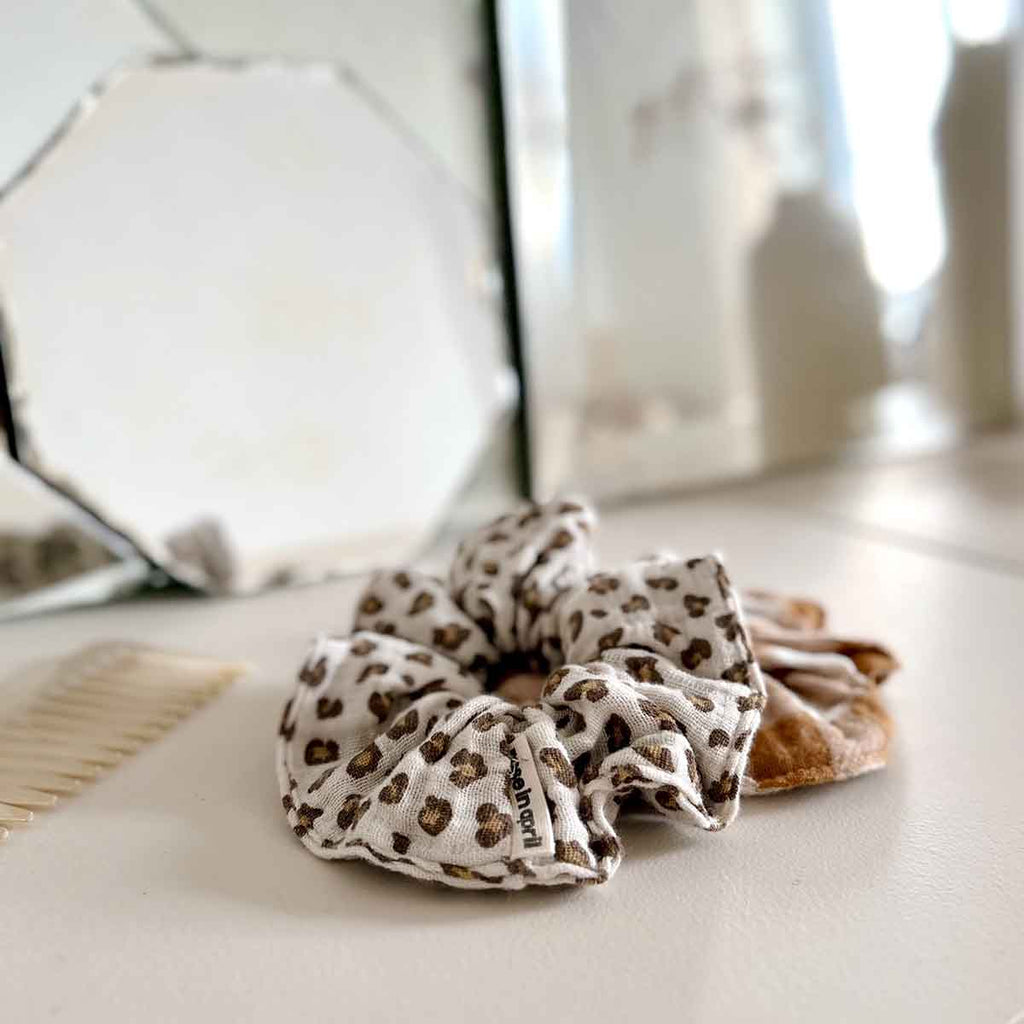 Leopard Scrunchie (Greige) by Rose in April