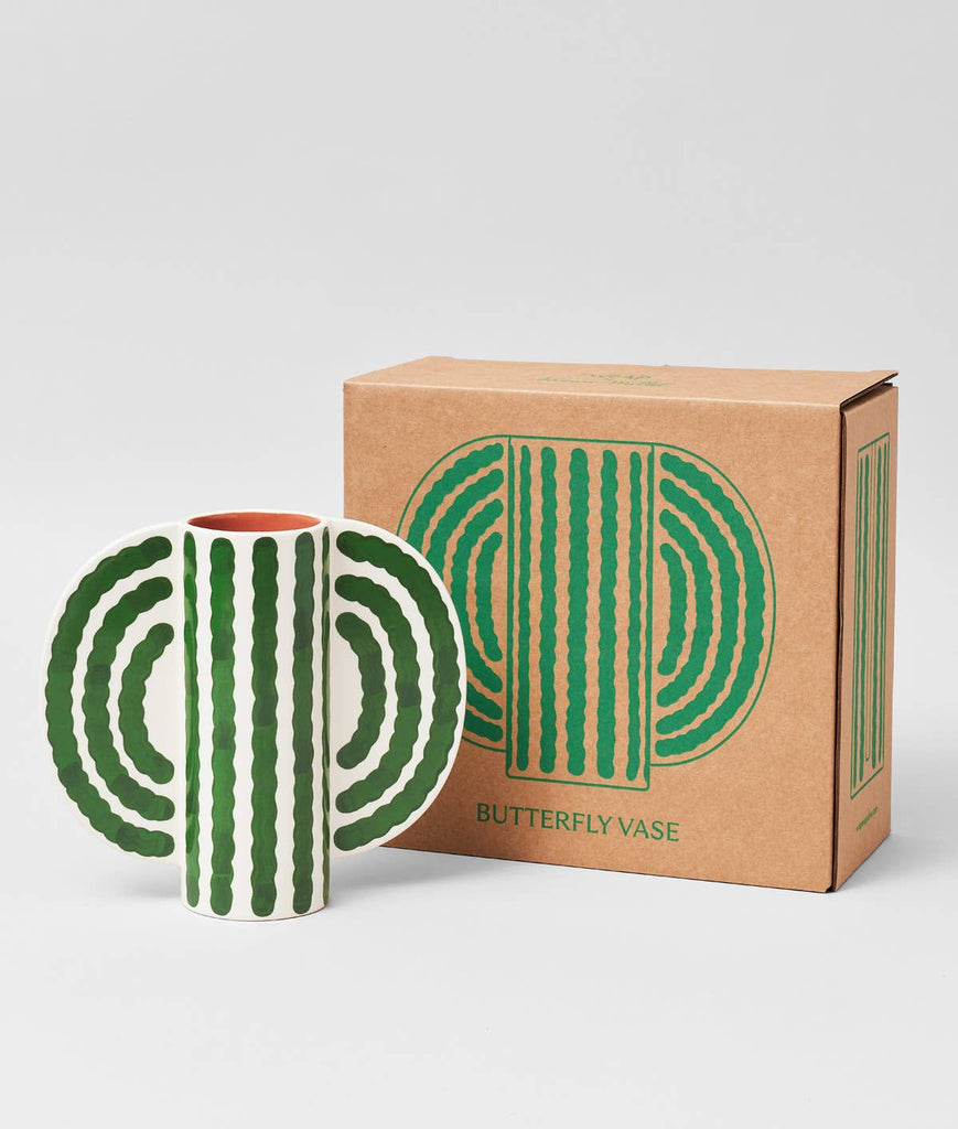 Small Butterfly Vase (Green) by Wrap