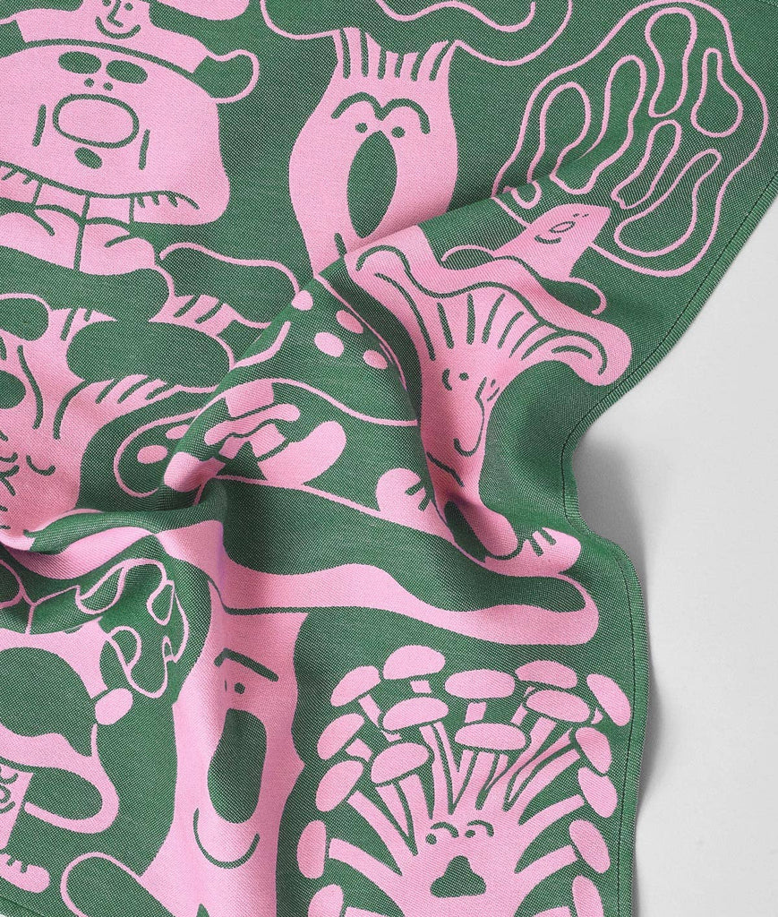 Mushrooms Woven Cotton Tea Towel by Wrap