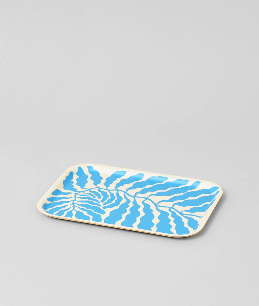 Small Rectangle Birch Serving Tray (Sky Blue) by Wrap