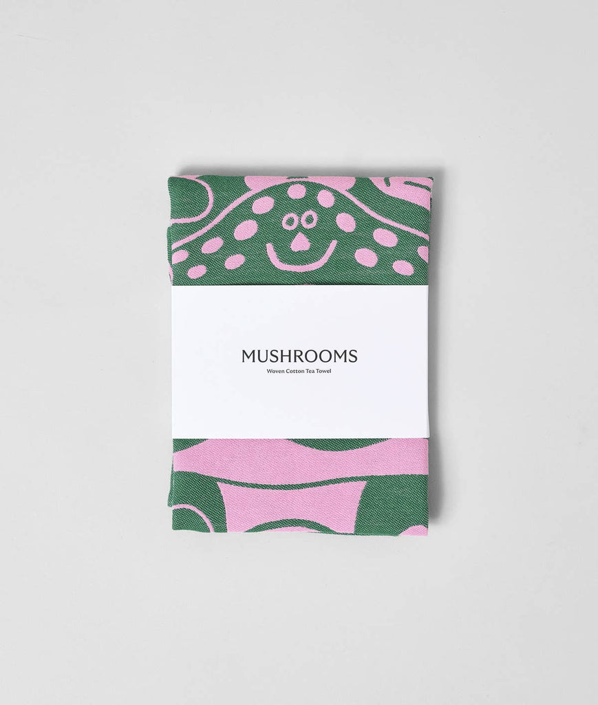 Mushrooms Woven Cotton Tea Towel by Wrap