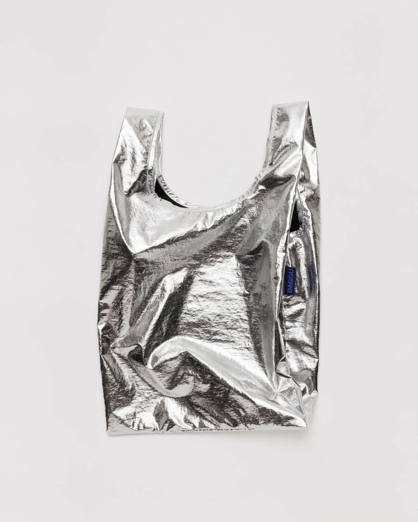 Baby Baggu Tote (Metallic Silver) by Baggu