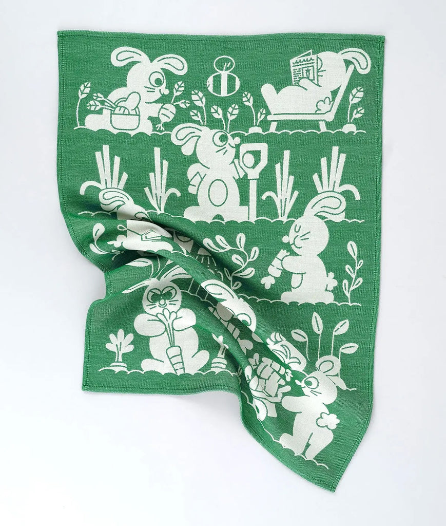 Garden Rabbits Tea Towel by Wrap