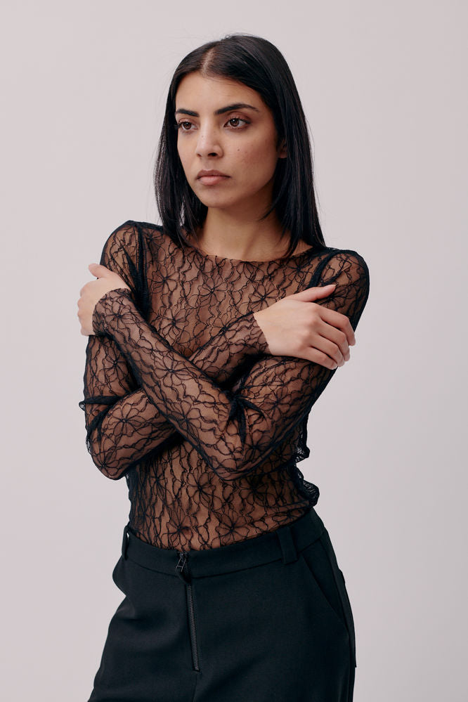 Desirella Lace Top (Black) by Hofmann