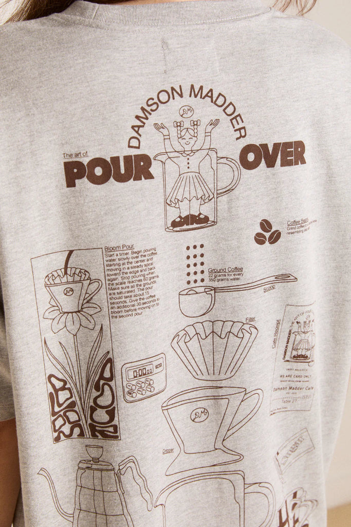 Pour Over Coffee Tee (Grey) by Damson Madder