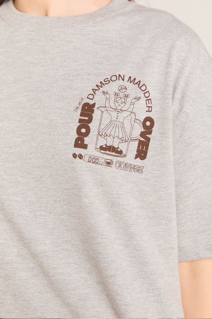 Pour Over Coffee Tee (Grey) by Damson Madder