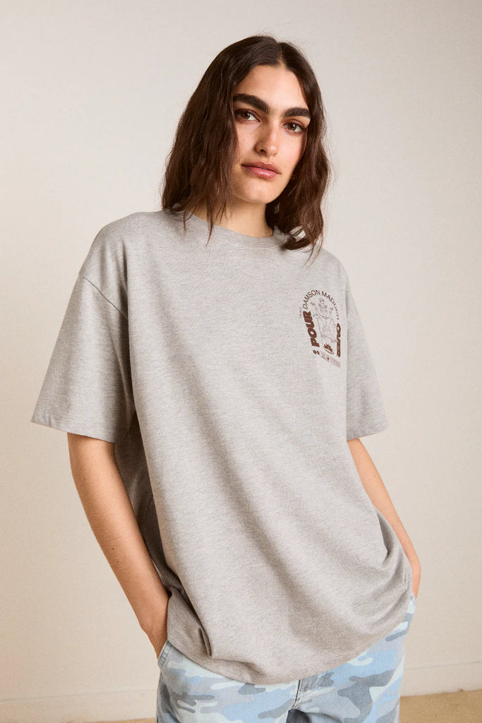 Pour Over Coffee Tee (Grey) by Damson Madder