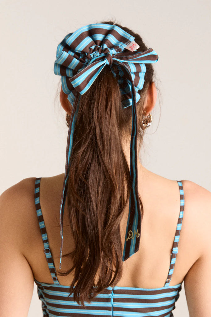 Garter Bun Wrap (Choc Stripe) by Damson Madder