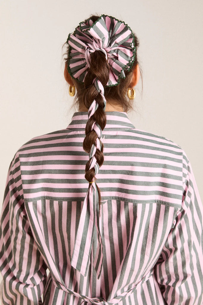 Garter Bun Wrap (Choc Stripe) by Damson Madder