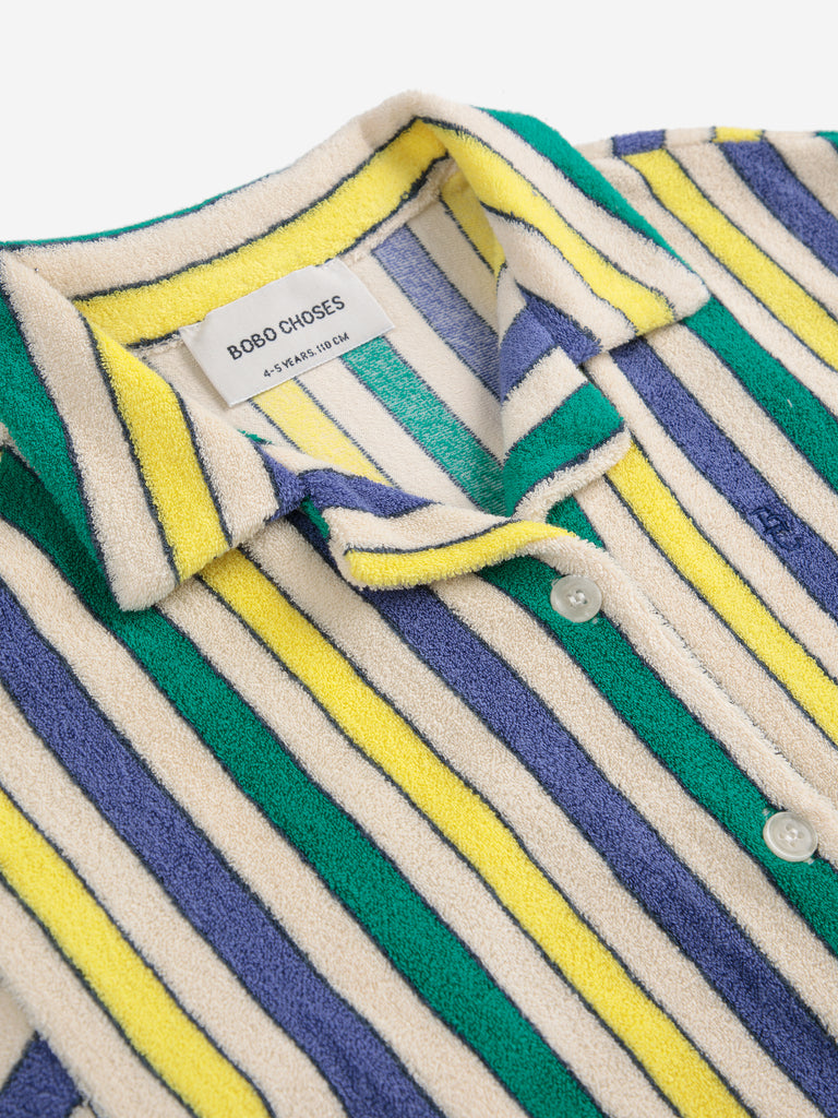 Multicolor Stripes Terry Cloth Shirt (Kids) by Bobo Choses