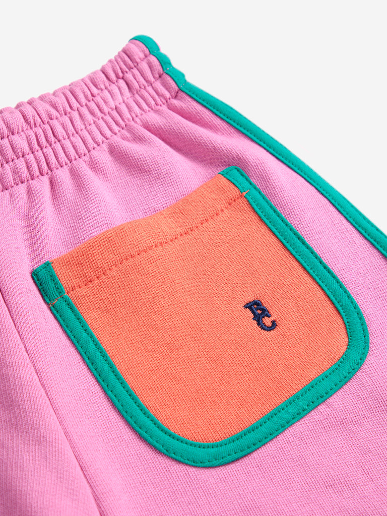 Pink Color Block Shorts (Kids) by Bobo Choses