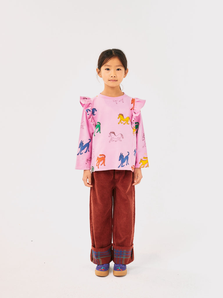 Wonder Horse Ruffle Sweatshirt (Kids) by Bobo Choses