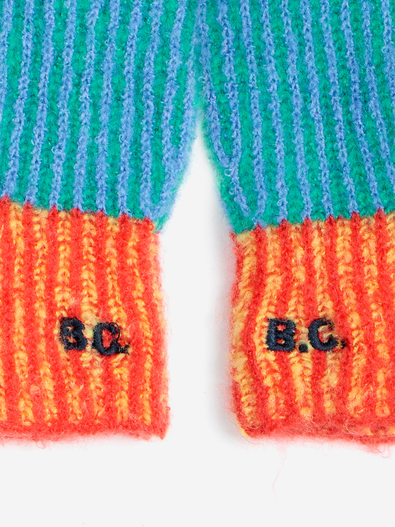 Color Stripes Knitted Gloves (Kids) by Bobo Choses