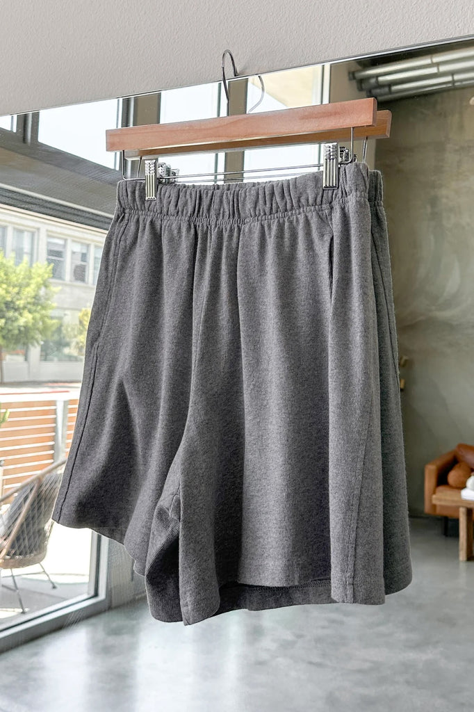 Flared Basketball Shorts (Heather Grey) by Le Bon Shoppe