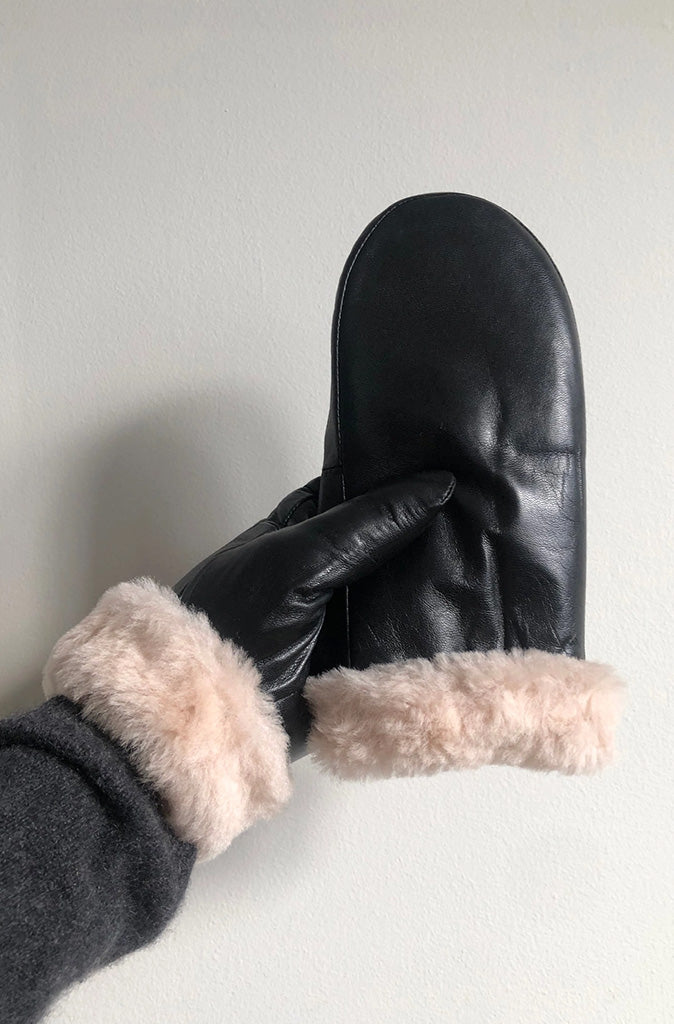 Leather Mittens (Black) by Billy Bamboo