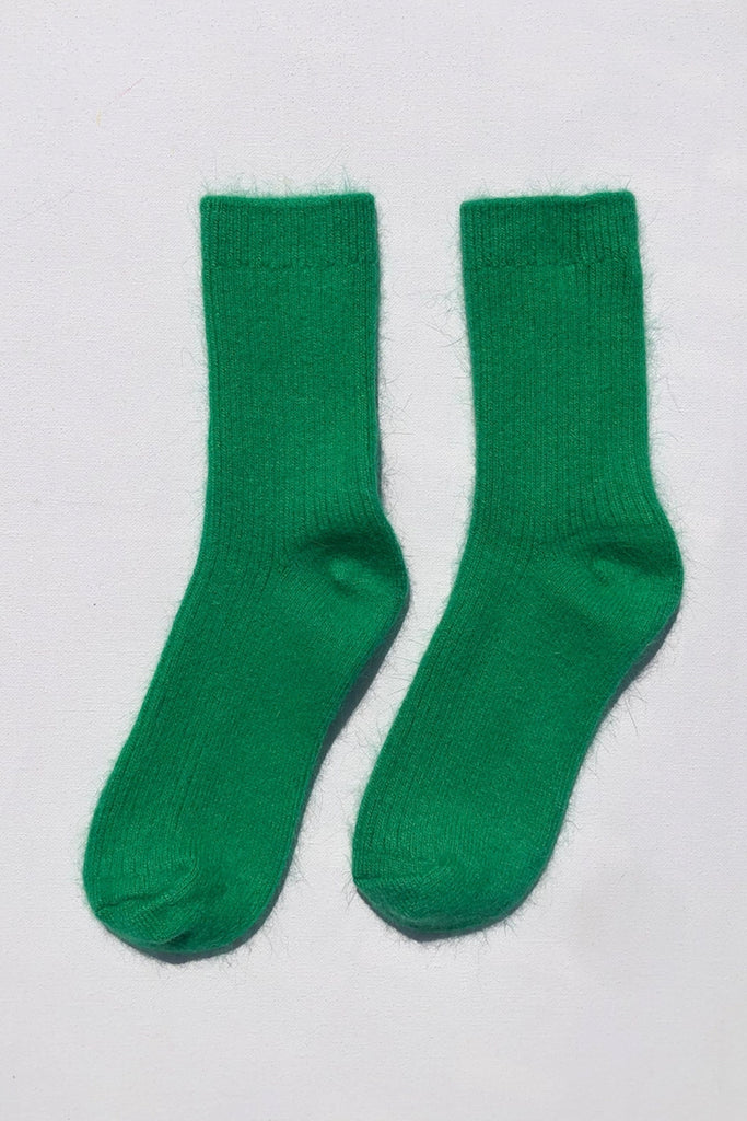 Angora Wool Socks (Emerald Green) by Billy Bamboo