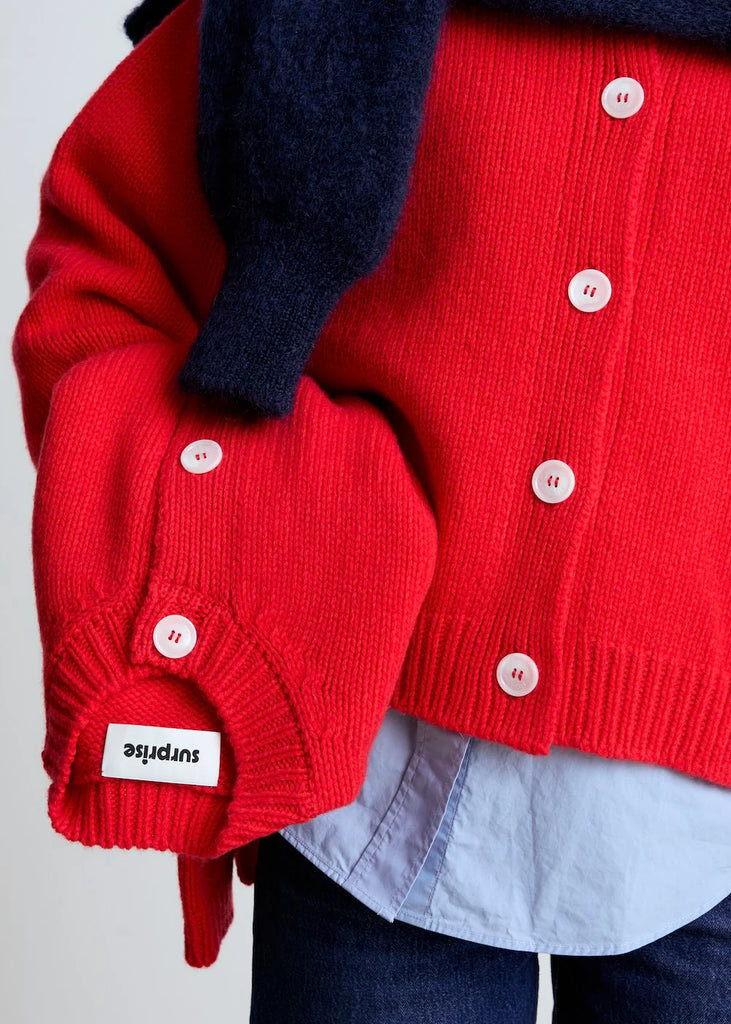Emma Wool Cardigan (Red) by surprise