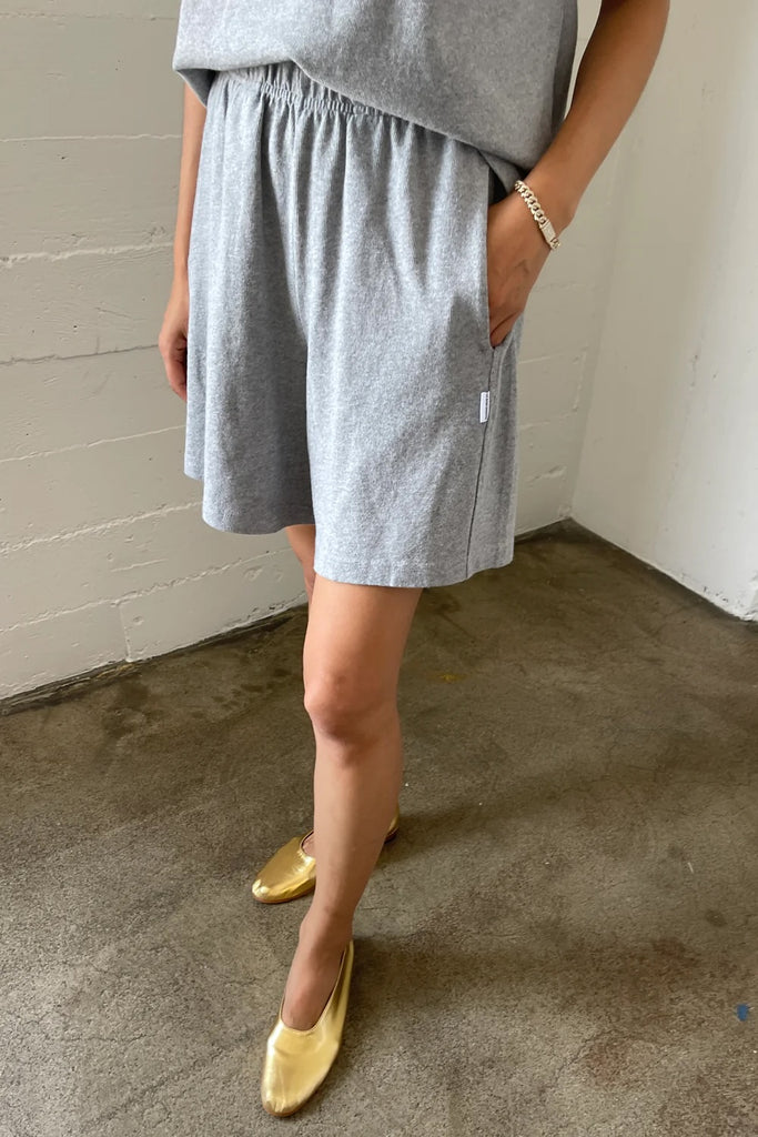Flared Basketball Shorts (Heather Grey) by Le Bon Shoppe